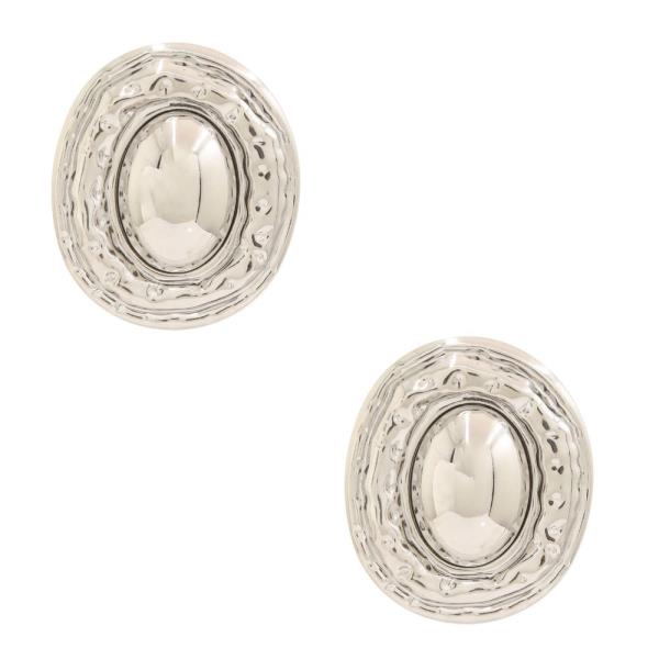 OVAL METAL EARRING