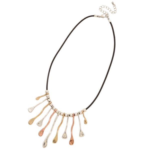 MULTI COLOR METAL BAR NECKLACE