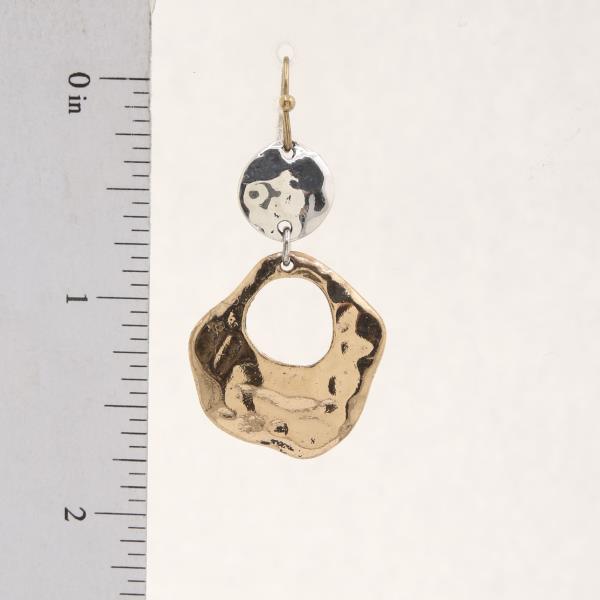 TWO TONE ORGANIC SHAPE DANGLE EARRING