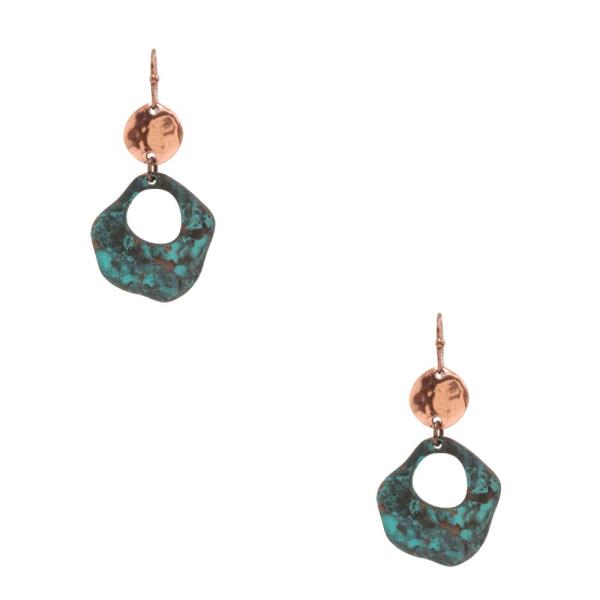 TWO TONE ORGANIC SHAPE DANGLE EARRING