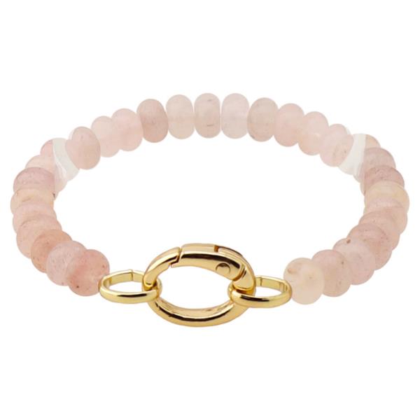 COLOR BEADED TOGGLE STRETCH BRACELET