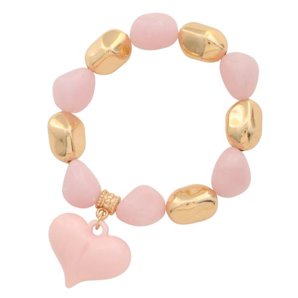 PUFFY HEART BEADED BRACELET