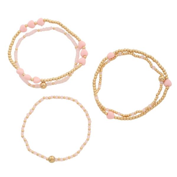HEART BEADED BRACELET SET