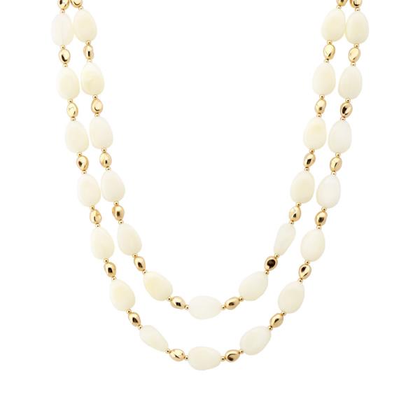 DOUBLE STRAND COLOR BEADED NECKLACE