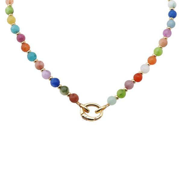 COLOR BEADED TOGGLE CLASP NECKLACE