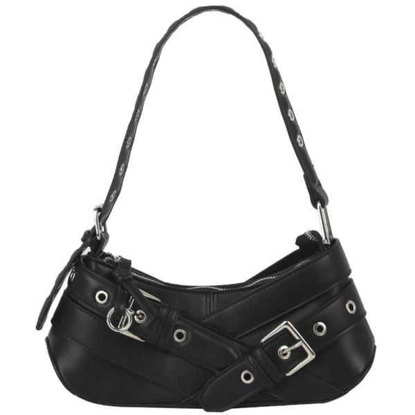 BUCKLE STRAP DESIGN SHOULDER BAG
