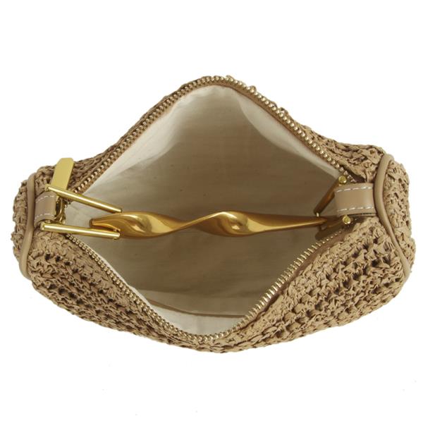 WOVEN TWIST HANDLE TOTE BAG