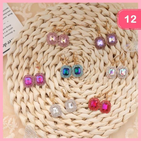 RHINESTONE DANGLE EARRING (12 UNITS)