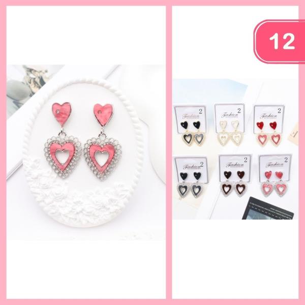 HEART DANGLE EARRINGS (12 UNITS)