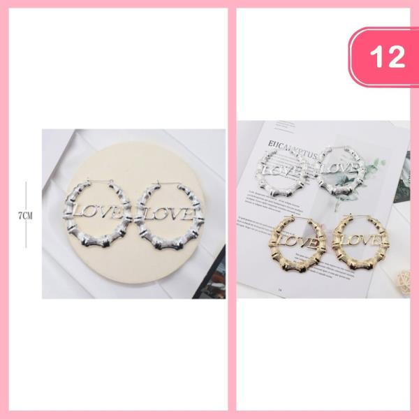 BAMBOO LOVE HOOP EARRINGS (12 UNITS)