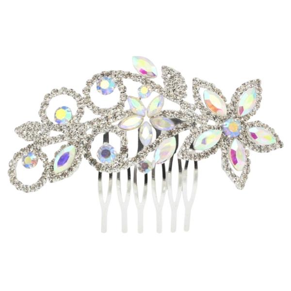 RHINESTONE FLORAL HAIR COMB
