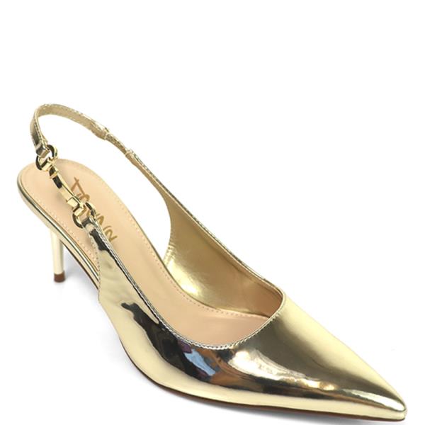 POINTED TOE SIDE GOLD CHAIN DETAIL 12 PAIRS