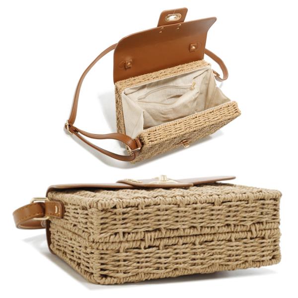 TWIST LOCK STRAW HANDLE SATCHEL BAG