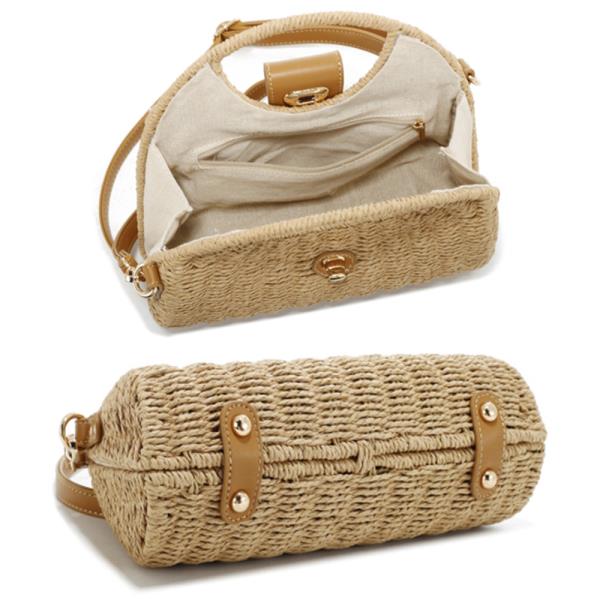 MODERN STRAW TWIST LOCK HANDLE SATCHEL BAG
