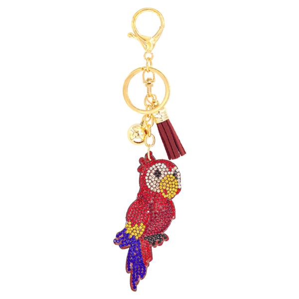 RHINESTONE PARROT KEYCHAIN