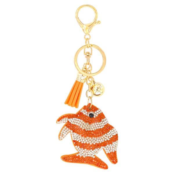 RHINESTONE ANGEL FISH KEYCHAIN
