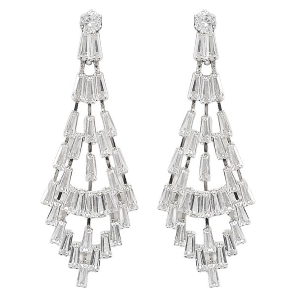 CUBIC ZIRCONIA CHANDELIER POST EARRING (12 UNITS)