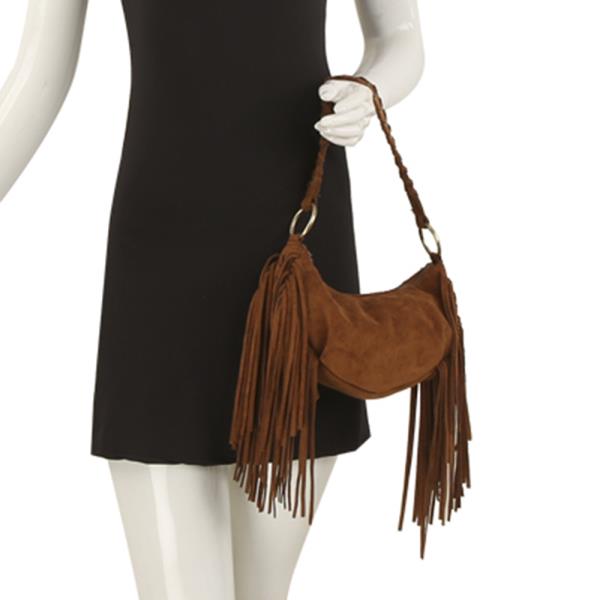 TASSEL CURVE SHOULDER BAG