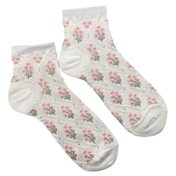 FLOWER PATTERN ANKLE SOCKS