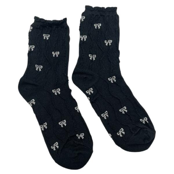 BOW PATTERN CREW SOCKS