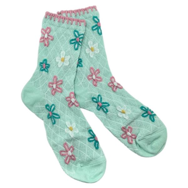 KNIT PATTERN CREW SOCK