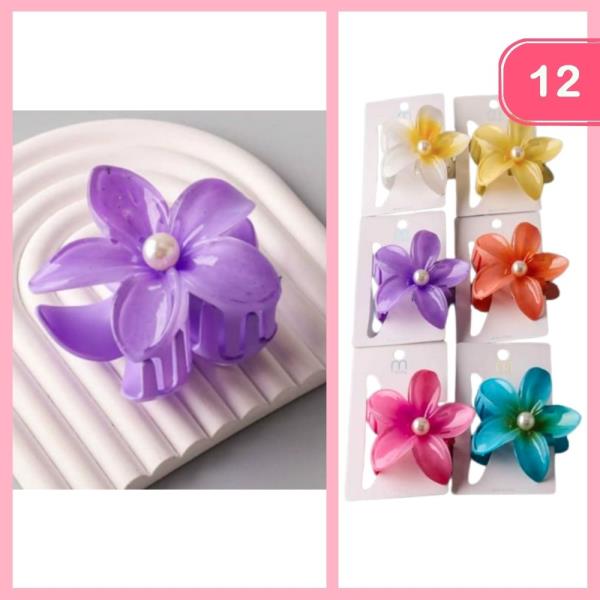 PEARL PLUMERIA CLAW CLIP (12 UNITS)