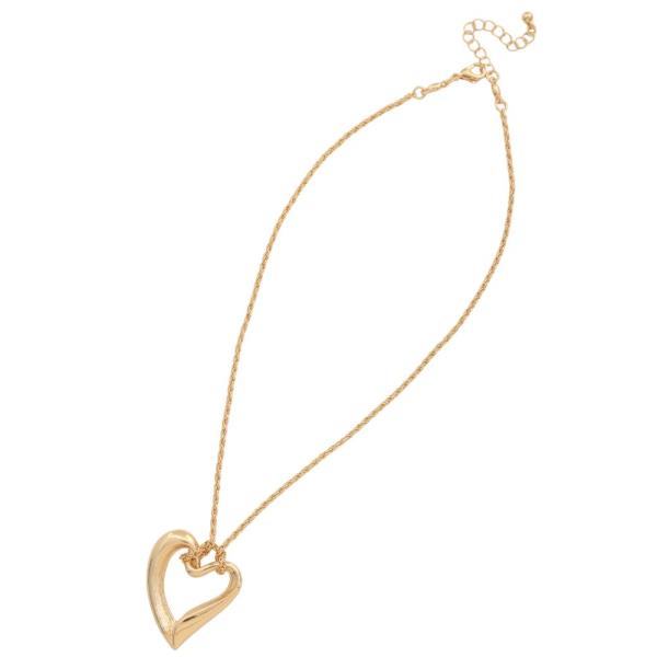 ABSTRACT HEART METAL NECKLACE