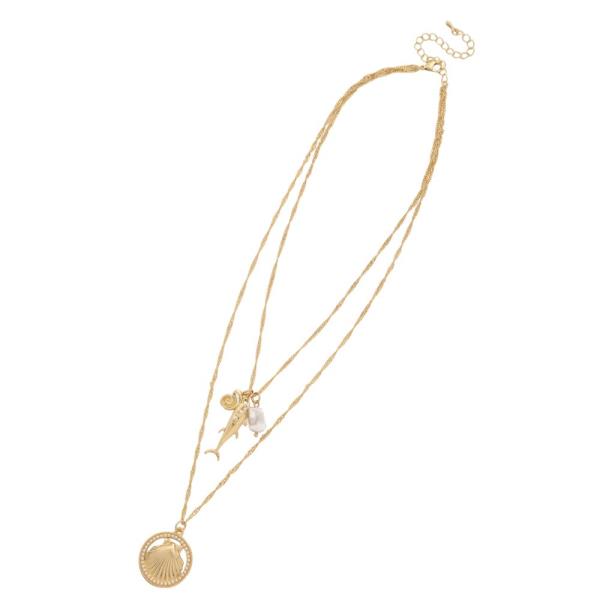 LAYERED SEALIFE MULTI CHARM NECKLACE