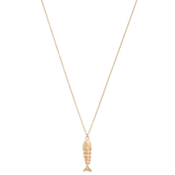 FISH PENDANT METAL NECKLACE