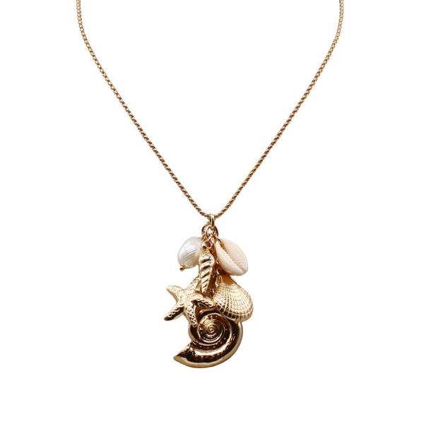 CABLE CHAIN SEALIFE MULTI CHARM NECKLACE
