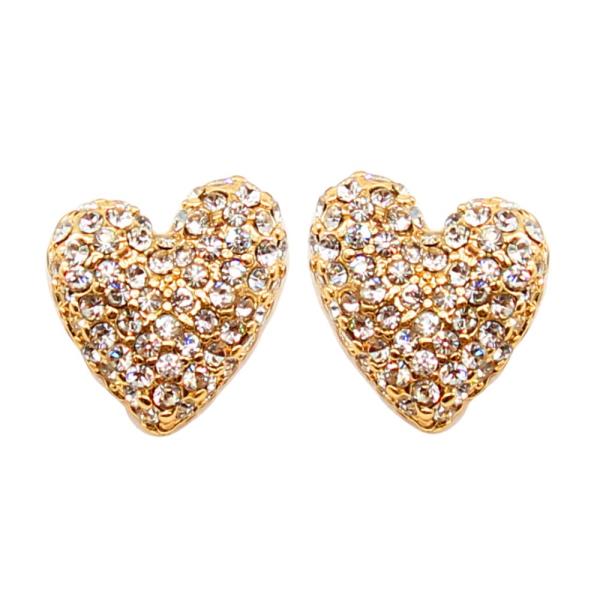 CZ STONE PAVE HEART POST EARRING