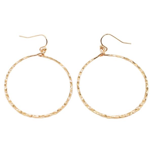 TEXTURED HOOP METAL EARRING