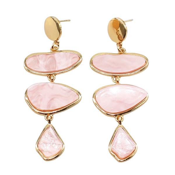 ACETATE METAL DANGLE EARRING