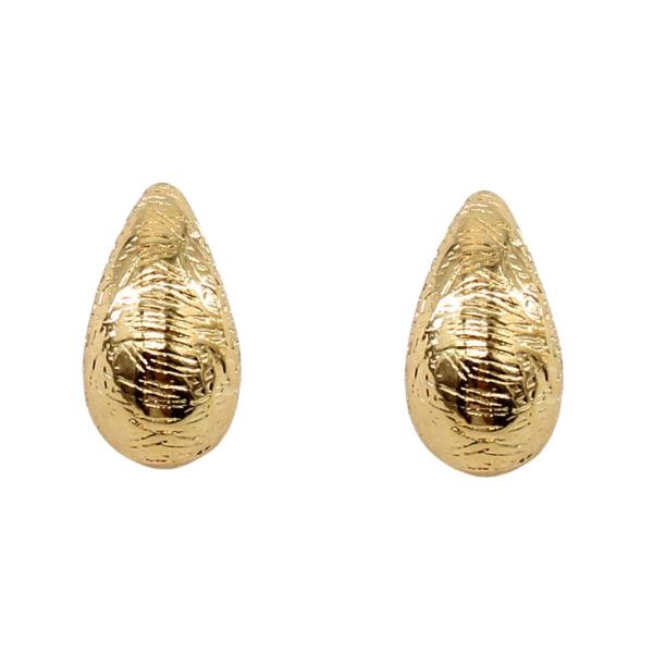 TEXTURED TEARDROP METAL EARRING