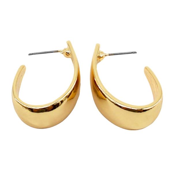 OPEN TEARDROP SHAPE METAL HOOP EARRING
