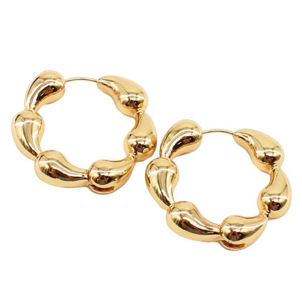 TEARDROP DOME METAL HOOP EARRING