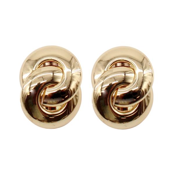 DOUBLE CIRCLE LINK METAL EARRING