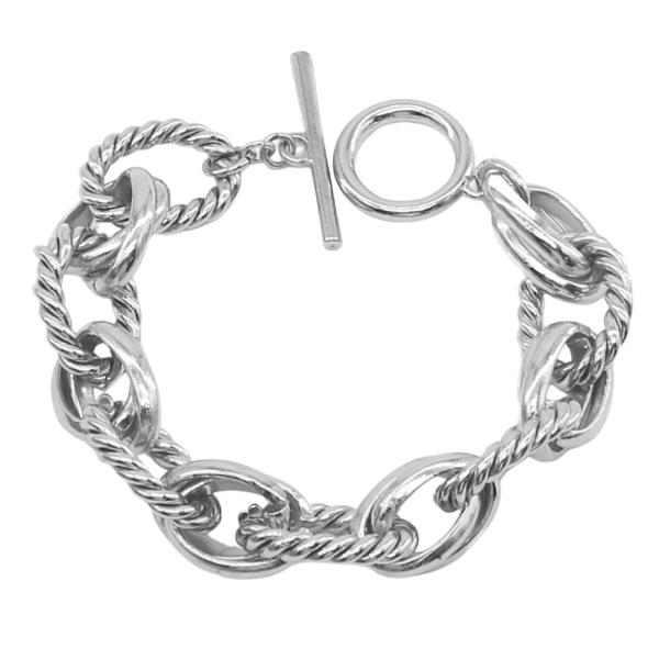 ROPE OVAL LINK TOGGLE CLASP BRACELET