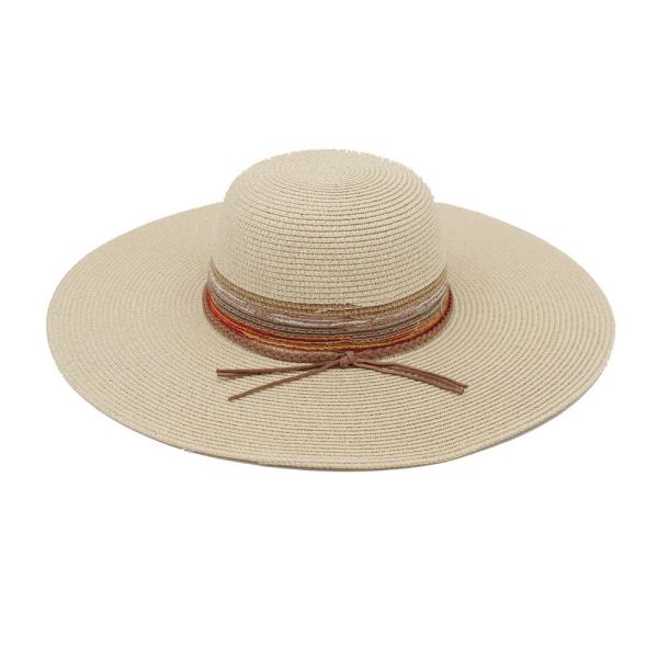 MULTIPLE STRIPES WIDE BRIM STRAW HAT