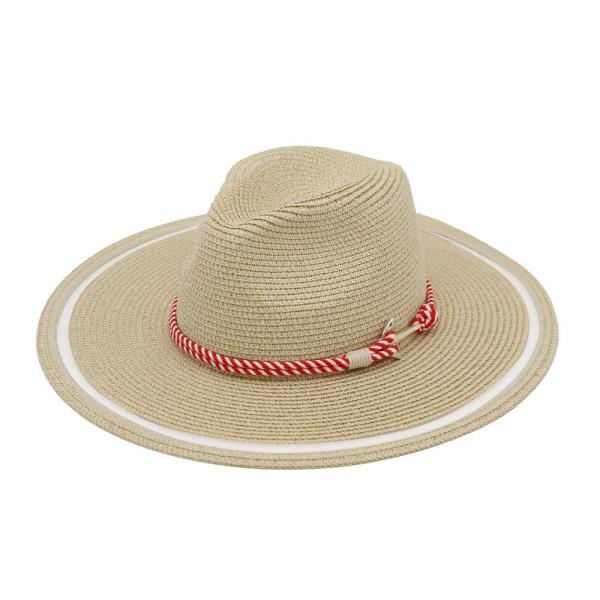 SHEER BRIM SUN HAT WITH NAUTICAL ROPE  ANCHOR DETAIL