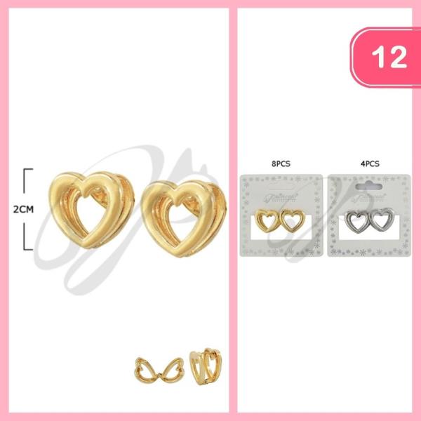 HEART POST EARRINGS (12 UNITS)