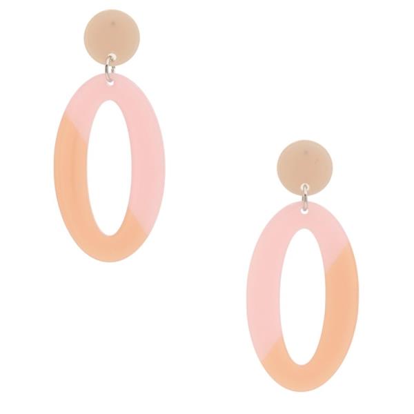 TWO TONE OVAL EARRING
