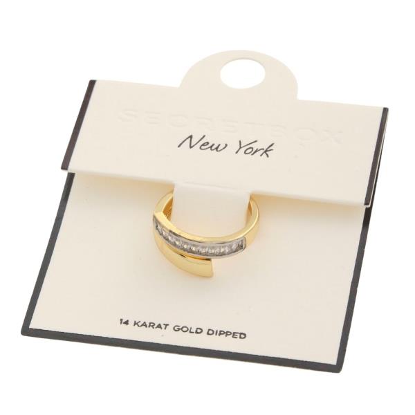 14K GOLD DIPPED CRYSTAL RING