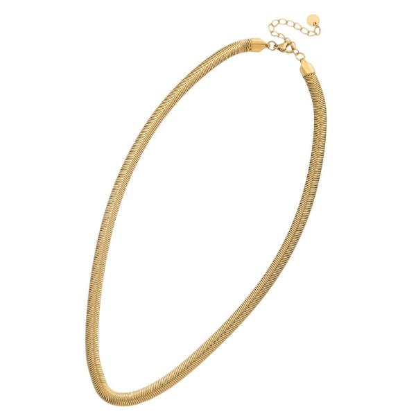 FLAT SNAKE LINK METAL STAINLESS STEEL NECKLACE