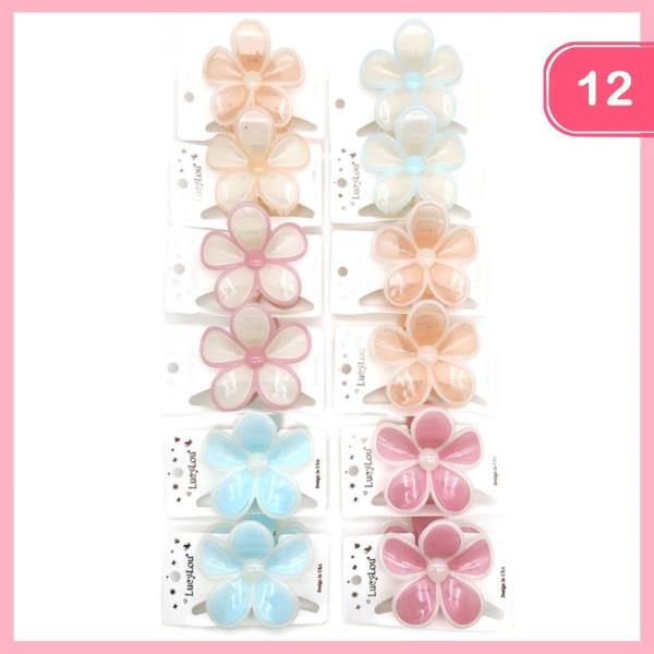 FLOWER HAIR CLAW CLIP (12 UNITS)