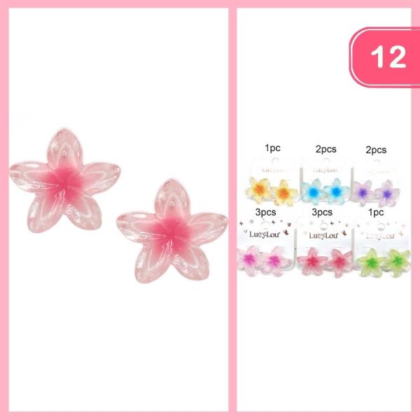 FLORAL POST EARRINGS (12 UNITS)
