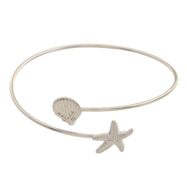 SDJ STARFISH SEASHELL METAL ARM CUFF BRACELET