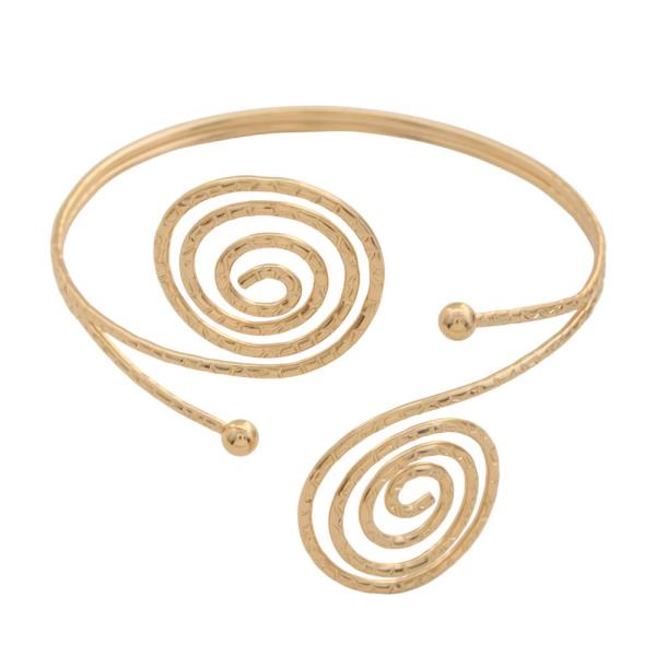 SDJ DOUBLE SWIRL METAL ARM CUFF BRACELET