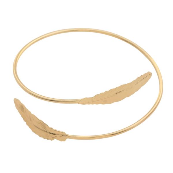 SDJ DOUBLE LEAF METAL ARM CUFF BRACELET