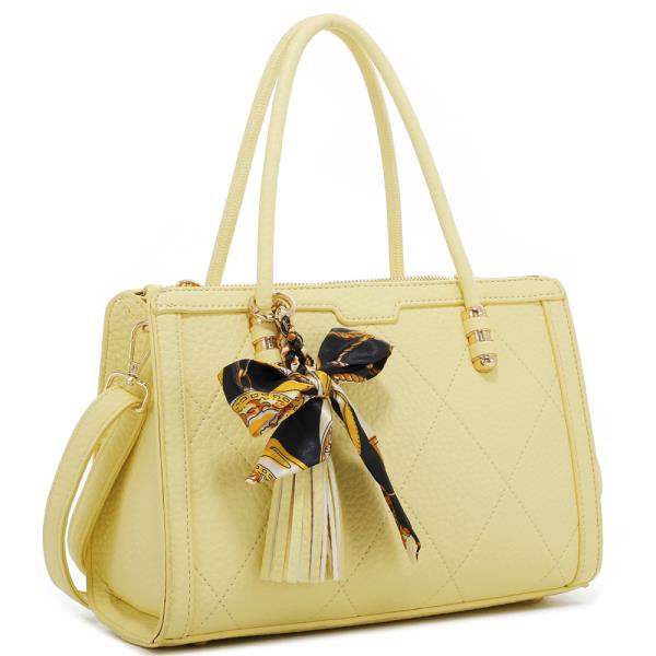 QUILTED DESIGN SATCHEL BAG